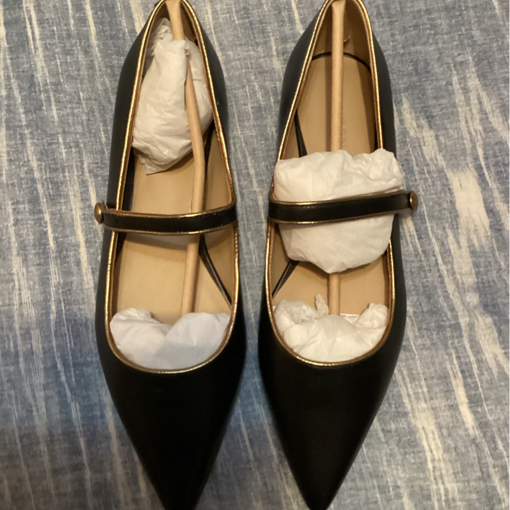 Londyn Metallic-Trim Leather Mary Jane